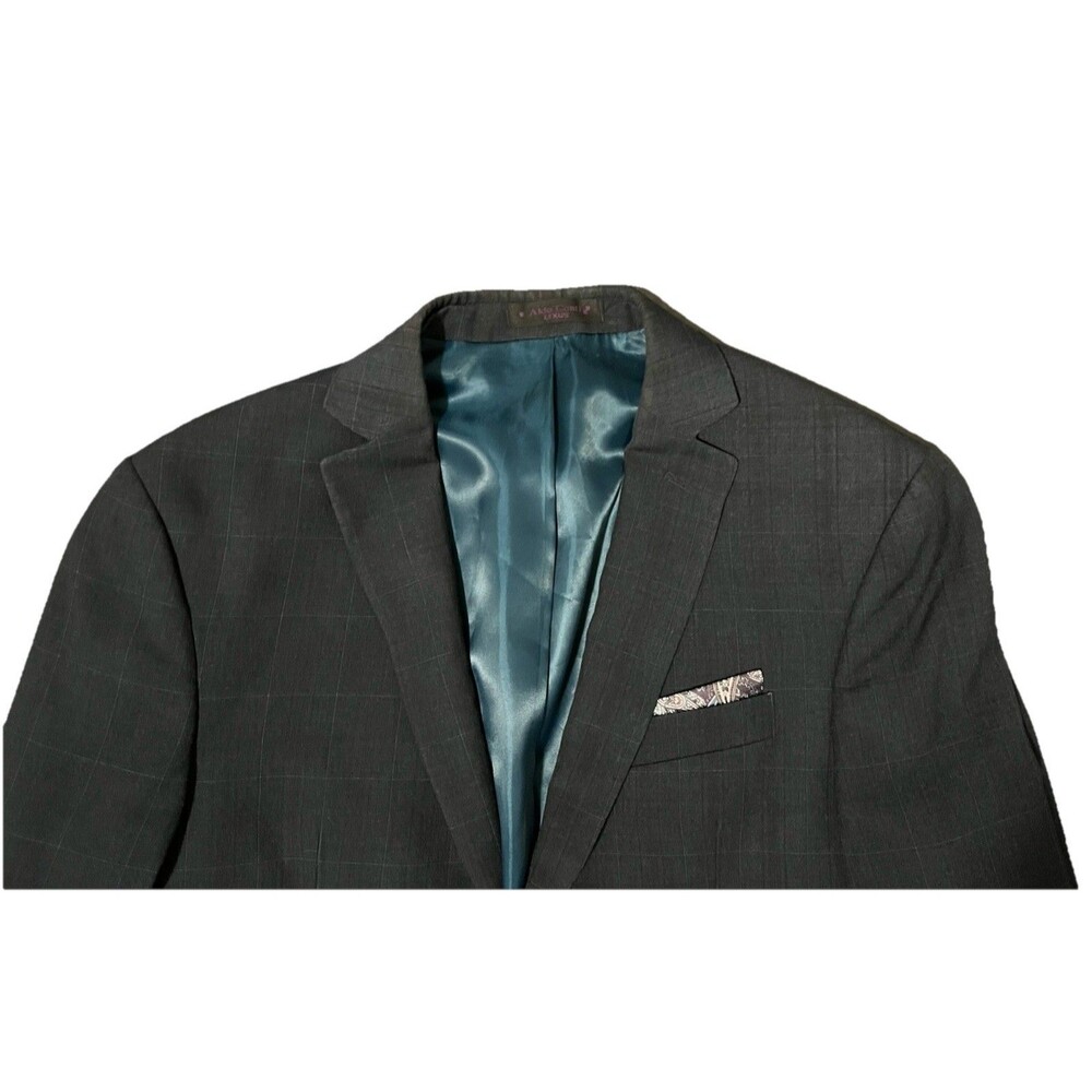 Aldo Conti Lexus Men’s Black Plaid Blazer 38 Regular Polyester Viscose